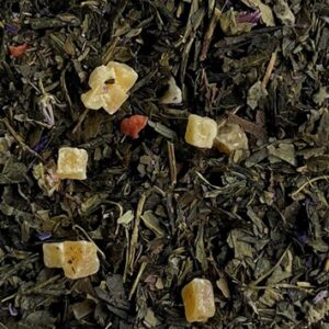 Sencha Tropentanz, mit Mango-Passionsfrucht-Minze-Geschmack
